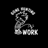 Calvin Piss Work Gone Hunting Decal Stickers