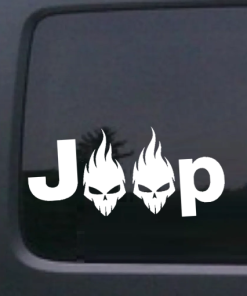 Jeep Skulls Flaming Jeep - Jeep Wrangler Decals