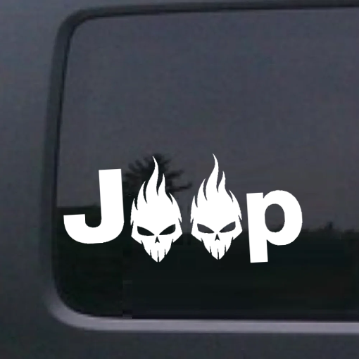 Jeep Skulls Flaming Jeep - Jeep Wrangler Decals