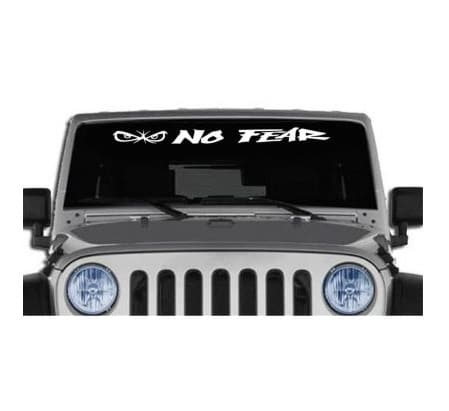 jeep no fear eyes windshield banner decal sticker