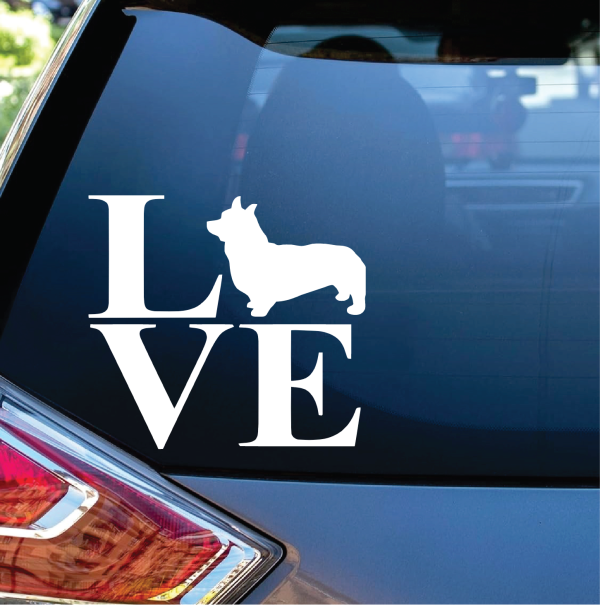 Love Corgi Window Decal Sticker