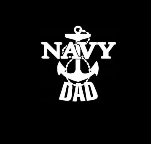 Navy Dad Anchor Vinyl Decal Sticker