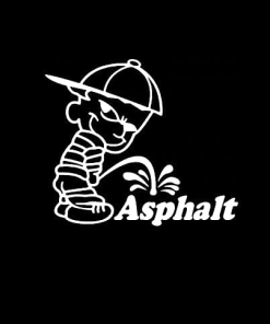 Calvin Piss on Asphalt Decal Stickers