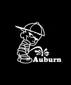 Calvin Piss on Auburn Decal Stickers