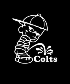 Calvin Piss on Indianapolis Colts Vinyl Decal Stickers