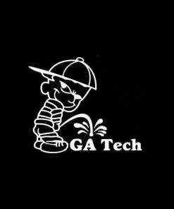 Calvin Piss on GA Georgia tech Vinyl Decal Stickers