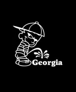 Calvin Piss on Georgia Bulldogs Vinyl Decal Stickers