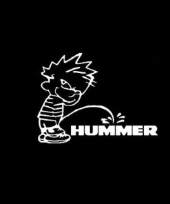 Calvin Piss on Hummer Vinyl Decal Stickers