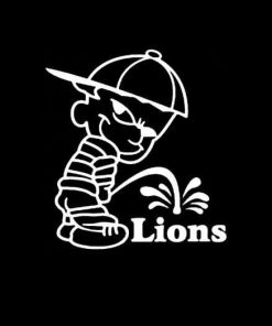 Calvin Piss on Detroit Lions Vinyl Decal Stickers