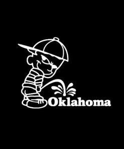 Calvin Piss on Oklahoma Sooners Decal Stickers