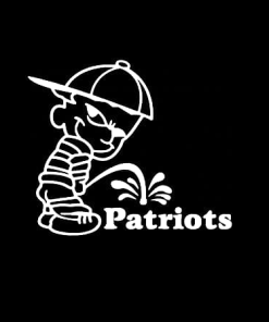 Calvin Piss on New England Patriots Decal Stickers