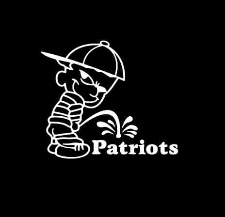 Calvin Piss on New England Patriots Vinyl Decal Stickers