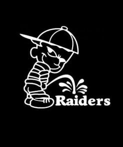 Calvin Piss on New Oakland Raiders Vinyl Decal Stickers