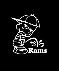 Calvin Piss on St Louis Rams Vinyl Decal Stickers