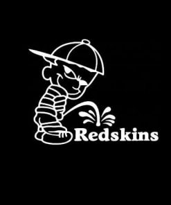 Calvin Piss on Washington Redskins Vinyl Decal Stickers