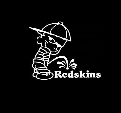 Calvin Piss on Washington Redskins Vinyl Decal Stickers