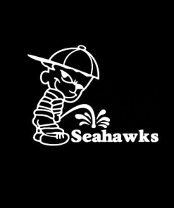 Calvin Piss on Seattle Seahawks Decal Stickers