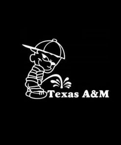 Calvin Piss on Texas A&M Vinyl Decal Stickers