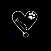 Veterinary Stethoscope Paws Decal Stickers