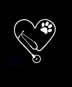 Veterinary Stethoscope Paws Decal Sticker