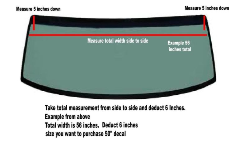 Car Window Decal Size Chart