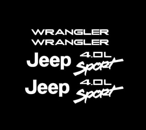 Jeep wrangler 4.0 Sport Fender Set of 2 Jeep Decal Stickers