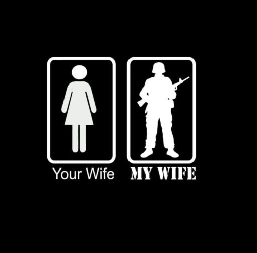 your wife my wife soldier II window decal sticker