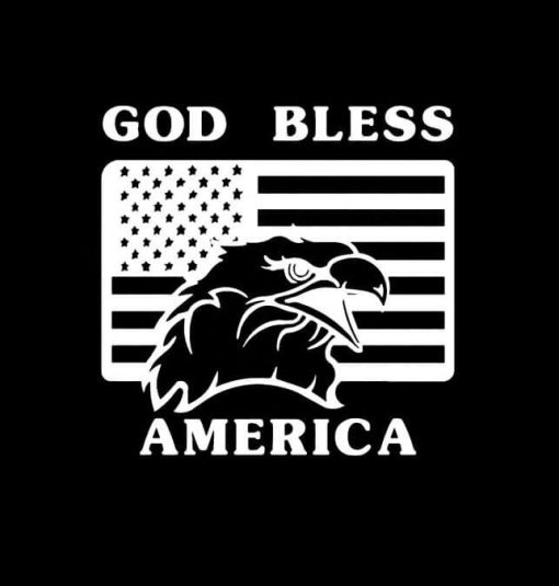 God Bless the USA Eagle Window Decal Sticker