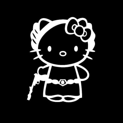 Hello Kitty Princess Leia Vinyl Decal Sticker