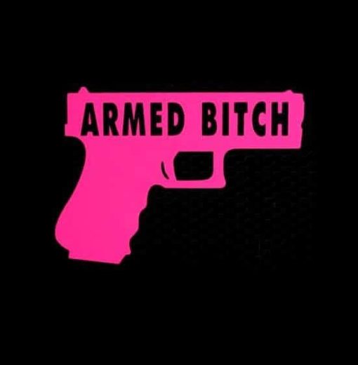 Armed Bitch Gun Funny Vinyl Decal Sticker