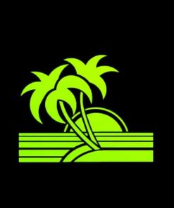 Beach Life Sun Palm Trees Vinyl Decal Sticker