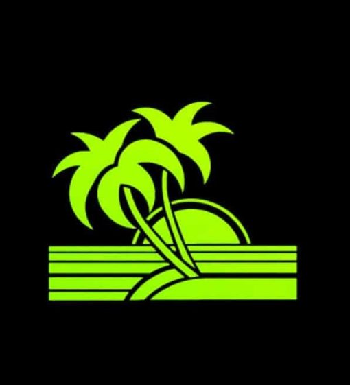Beach Life Sun Palm Trees Vinyl Decal Sticker