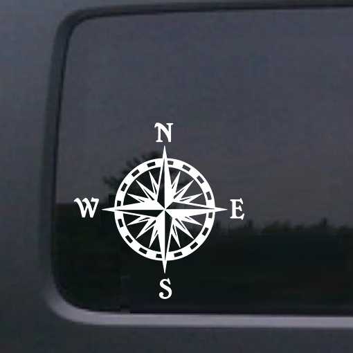 compass-rose-a2 copy | Custom Sticker Shop Compass Rose Window Decal Sticker A2 - Jeep Wrangler Decals