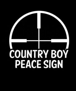 Country Boy Peace Sign Vinyl Decal Sticker