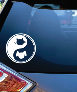 Cat Yin Yang Ying Yang Window Decal Sticker