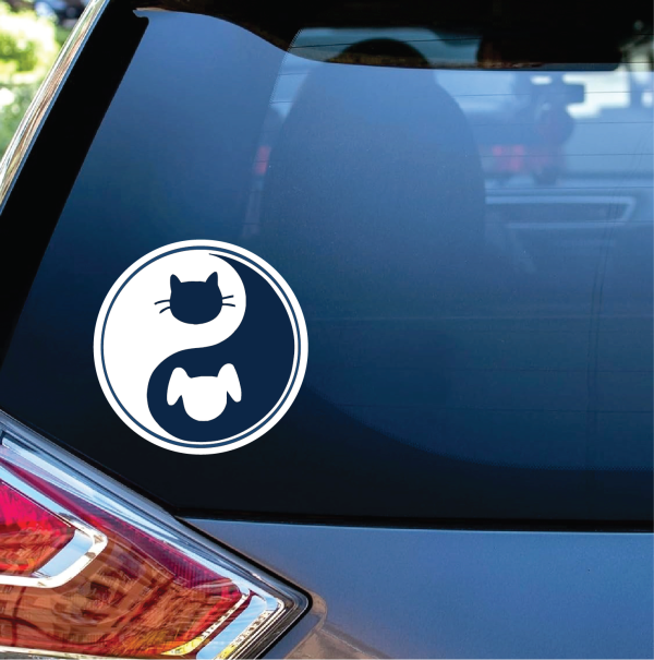 Cat Yin Yang Ying Yang Window Decal Sticker