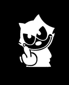 Felix the cat Flip off Window Decal Sticker