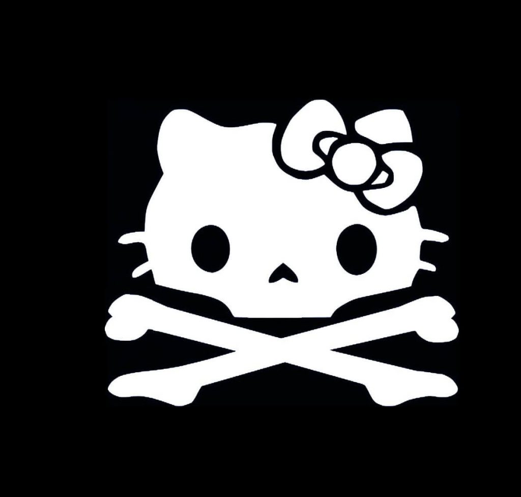 Hello Kitty Skull and Cross Bones Vinyl Decal Sticker