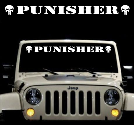 Jeep Punisher Windshield Decal With skulls