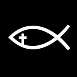 Jesus Fish with cross Decal Sticker