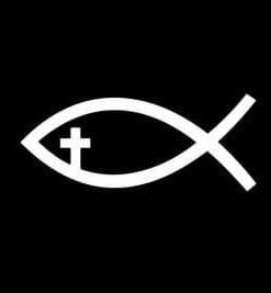 Jesus Fish with cross Decal Sticker