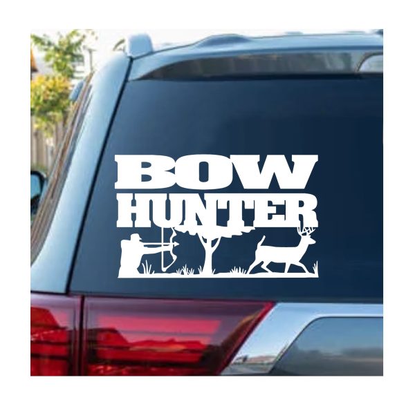 Bow Hunter Deer Scene Window Decal Sticker