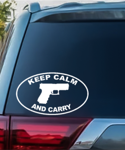 Keep Calm and Carry Oval Window Decal Sticker