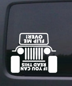 Jeep If you can read this flip me over Jeep - Jeep Wrangler Decals