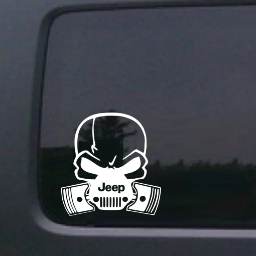 Jeep Pistons Skull Mask Jeep - Jeep Wrangler Decals