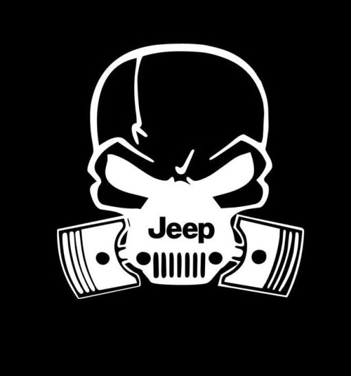 Jeep Pistons Skull Mask Vinyl Decal Sticker