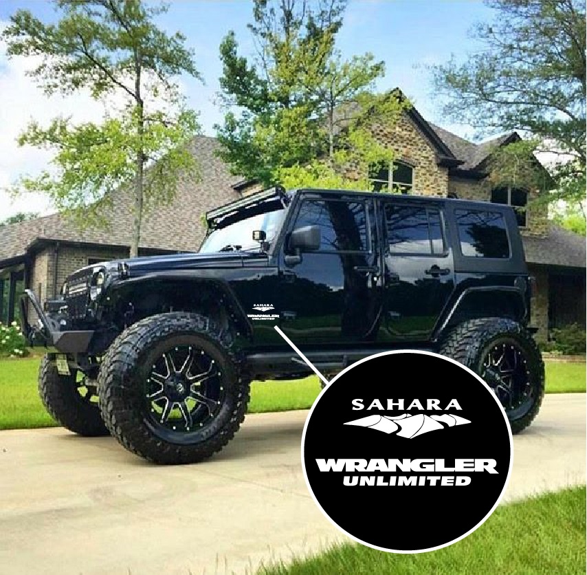 Jeep wrangler Unlimited Sahara Fender Jeep Decal Stickers | MADE IN USA