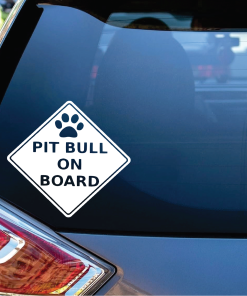 Pitbull On Board Pit Bull Window Decal Sticker