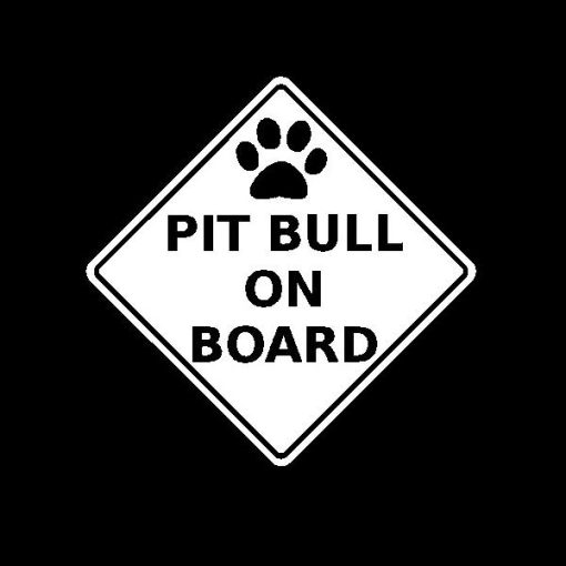 Pitbull On Board Pit Bull Vinyl Decal Stickers