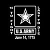 US Army 1st to fight last to die Decal Sticker